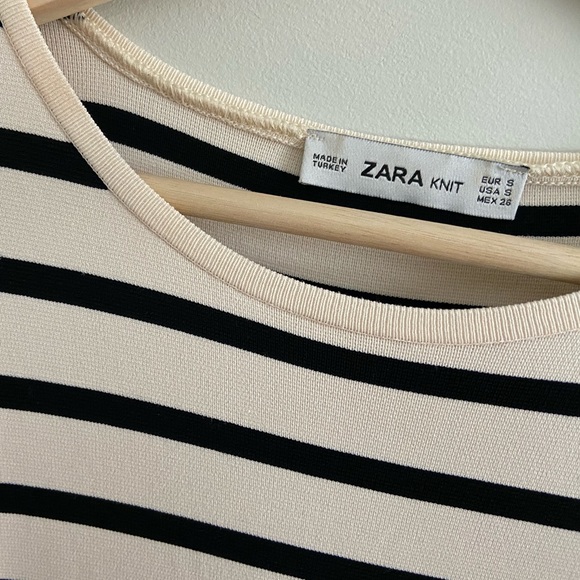 Zara Striped Ruffle Sleeve Dress - Picture 3 of 3